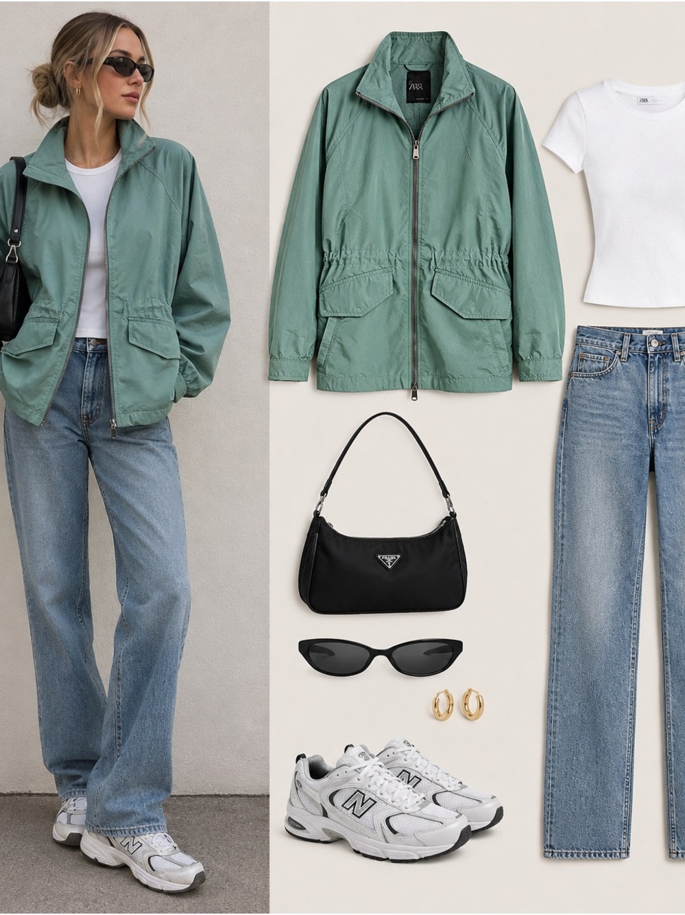 Athleta Light Teal Utility Windbreaker Jacket